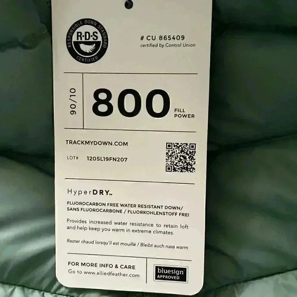 Lands End packable lightweight puffer jacket hyper dry water resistant down M - Picture 10 of 10